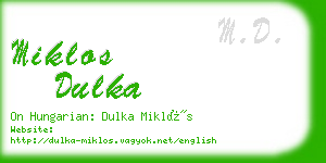miklos dulka business card